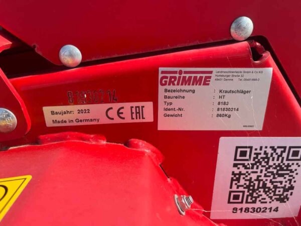 2022 Grimme HT 200 – Precise 2-Row Haulm Topper & Harvest Tool