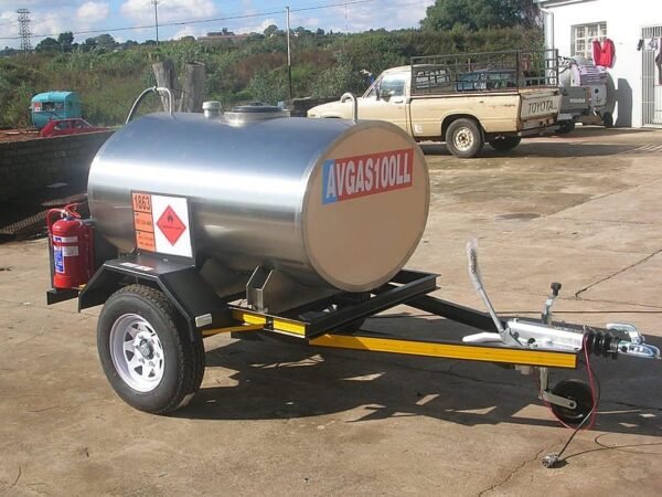 1000 L Diesel Bowser Trailer — 40 LPM 12 V, Horizontal Tank, Braked