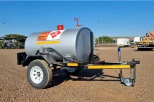 1000 L Diesel Bowser Trailer — 40 LPM 12 V, Horizontal Tank, Braked