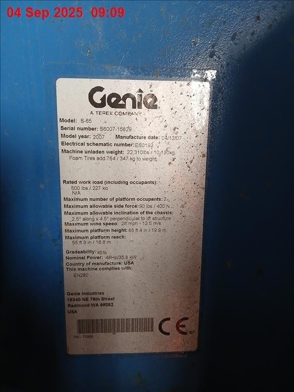 2007 Genie S 65 Telescopic Boom Lifts â€” Machinery Depot Pro