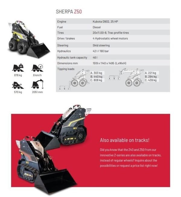 sherpa-z50-diesel-cingolatoabc962e5.jpg 2025 Sherpa Z50 Mini Loaders — Machinery Depot Pro