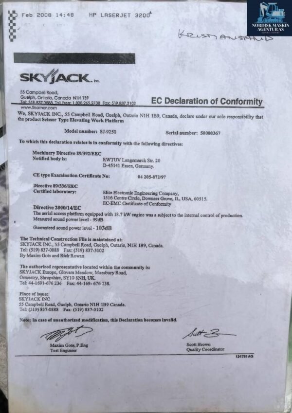 2007 SkyJack 9250 Scissor Lifts â€” Machinery Depot Pro