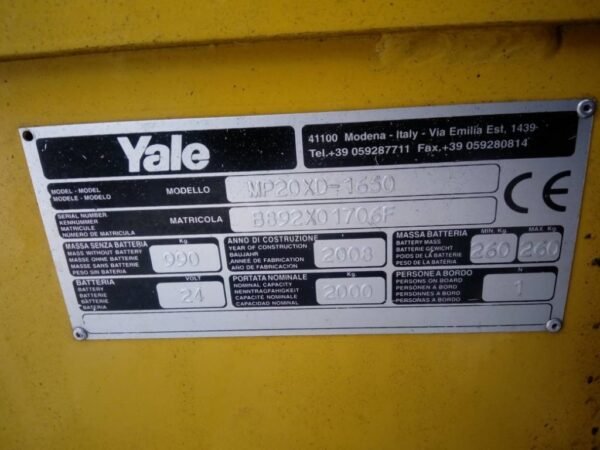 2008 Yale MP 20 XD Platformlowlifters â€” Machinery Depot Pro